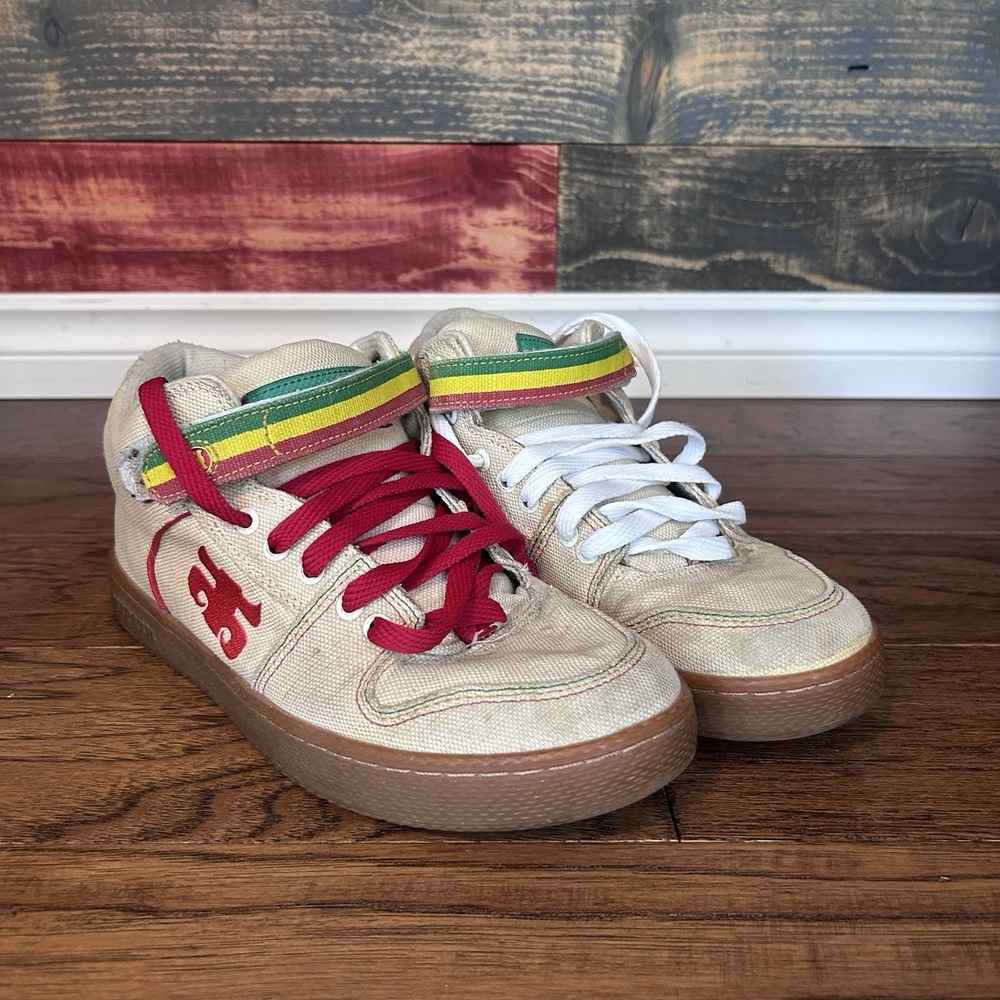 Vintage IPath Grasshopper Tan Hemp Rasta Skate Shoes Men's Size 10